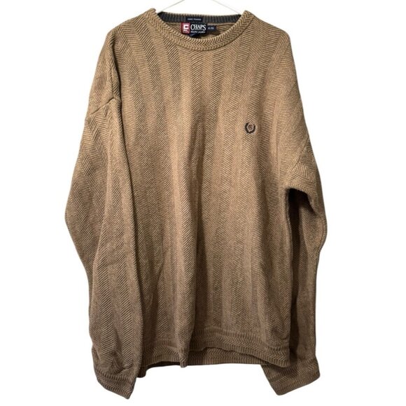 Chaps Ralph Lauren Hand Frame Sweater Men XL Fisherman Cream Cable Knit Classic - Picture 1 of 12